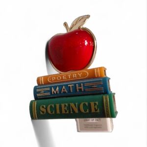 NWT Bath Bodyworks Red Apple and Books Wallflower Night Light Plug In